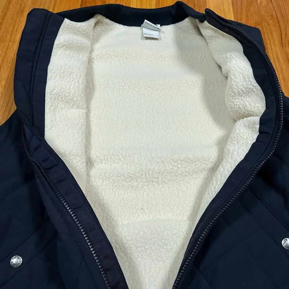 The North Face Cuchillo Vest Quilted Navy Blue Sherpa Lined Mens Medium Gorpcore